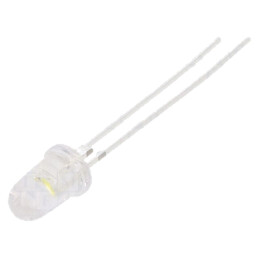 LED; alb rece; 5mm; 90000÷110000mcd; 8°; Parte frontală: convex