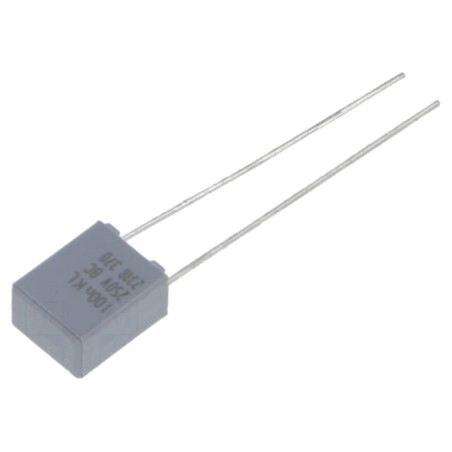 Condensator: cu poliester; 100nF; 160VAC; 250VDC; 5mm; ±10%; THT
