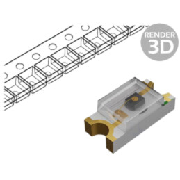 LED; albastru; SMD; 0805; 90÷200mcd; 2,8÷3,5VDC; 2x1,25x0,7mm; 140°
