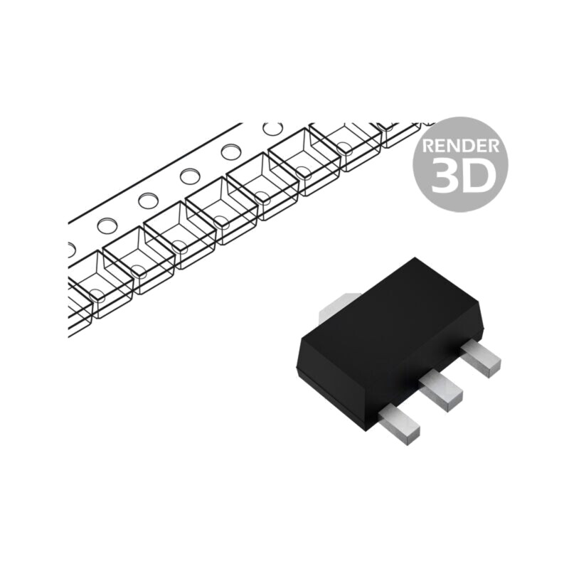 Tranzistor: PNP; bipolar; 80V; 4A; 2,5W; SC62,SOT89 Tranzistor: PNP; bipolar; 80V; 4A; 2,5W; SC62,SOT89