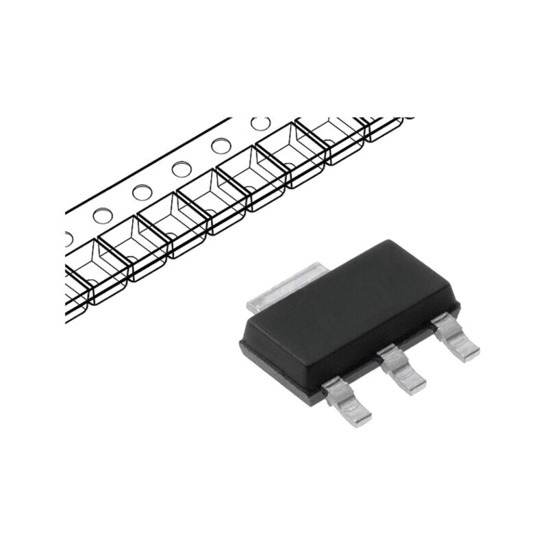 Tranzistor: NPN; bipolar; Darlington; 100V; 1,5A; 1W; SOT223 Tranzistor: NPN; bipolar; Darlington; 100V; 1,5A; 1W; SOT223