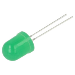 LED; verde; 10mm; 5800mcd; 30°; Parte frontală: convex; 5,5÷20VDC