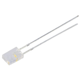 LED; alb cald,roşie; dreptunghiulară; 2x5x7mm; bipolară; 120°