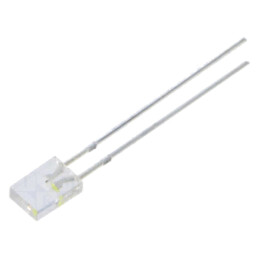 LED; alb cald,roşie; dreptunghiulară; 2x5x7mm; bipolară; 120°