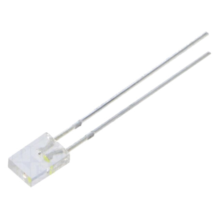 LED; alb cald,roşie; dreptunghiulară; 2x5x7mm; bipolară; 120°
