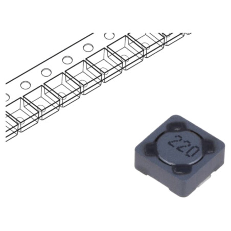 Inductor: fir; SMD; 22uH; 1,07A; 190mΩ; ±20%; 7,3x7,3x3,4mm