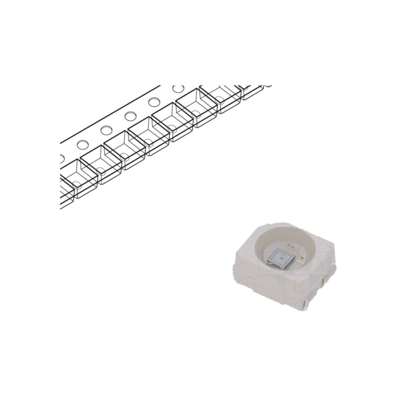 LED; albastru; SMD; 3528,PLCC4; 280mcd; 5,5÷20VDC; 3,5x2,8x1,9mm LED; albastru; SMD; 3528,PLCC4; 280mcd; 5,5÷20VDC; 3,5x2,8x1,9mm