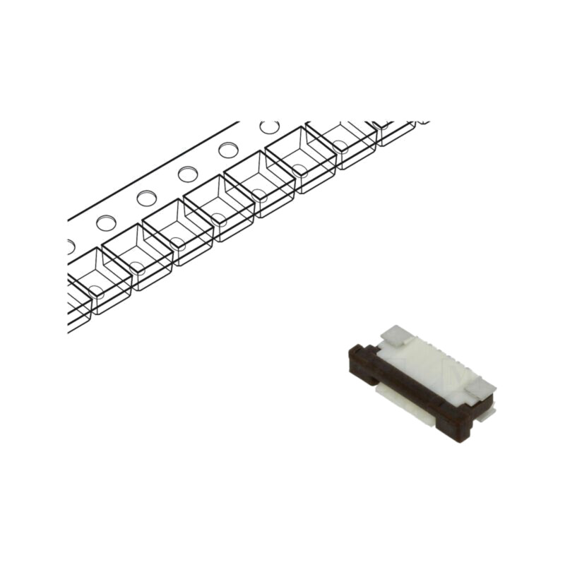 Conector: FFC/FPC; cositorit; SMT; 50V; 0,4A; PIN: 5; Mat: termoplast Conector: FFC/FPC; cositorit; SMT; 50V; 0,4A; PIN: 5; Mat: termoplast
