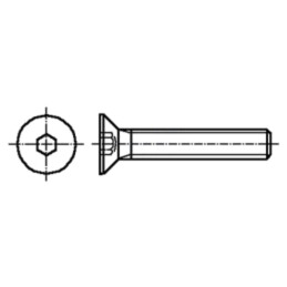 Şurub; M4x16; Cap: îngropat; imbus; HEX 2,5mm; oțel inoxidabil