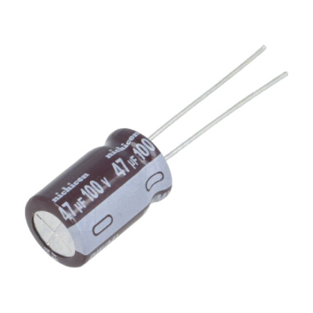 Condensator: electrolitic; low ESR; THT; 47uF; 100VDC; Ø10x17,5mm