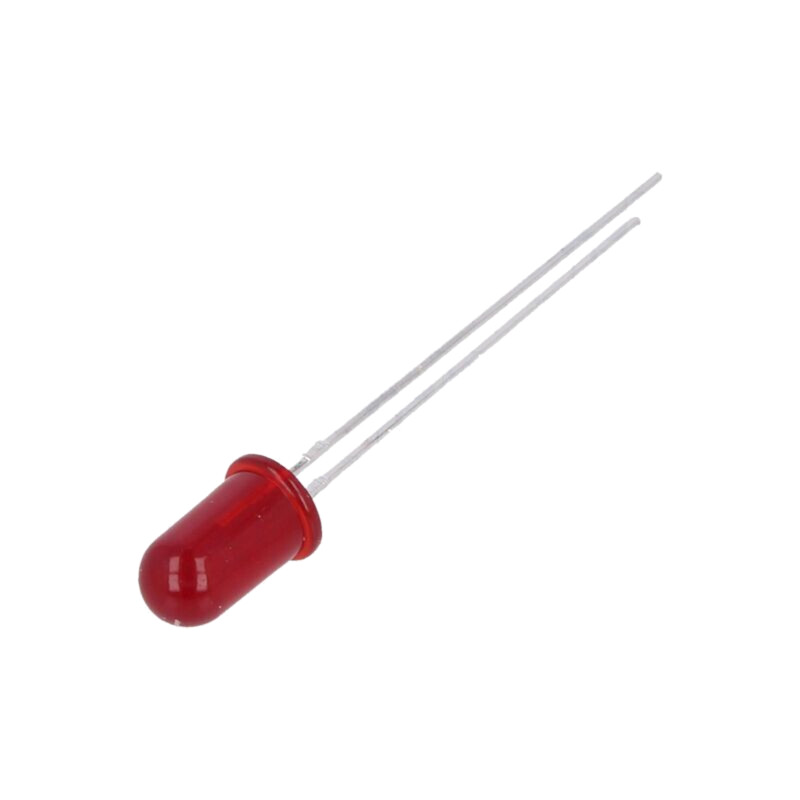 LED; roşie; 5mm; 1,3÷3mcd; 65°; Parte frontală: convex; 1,6÷1,8VDC