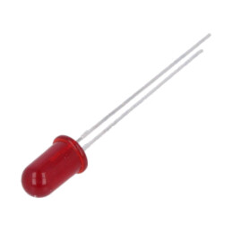 LED; roşie; 5mm; 1,3÷3mcd; 65°; Parte frontală: convex; 1,6÷1,8VDC