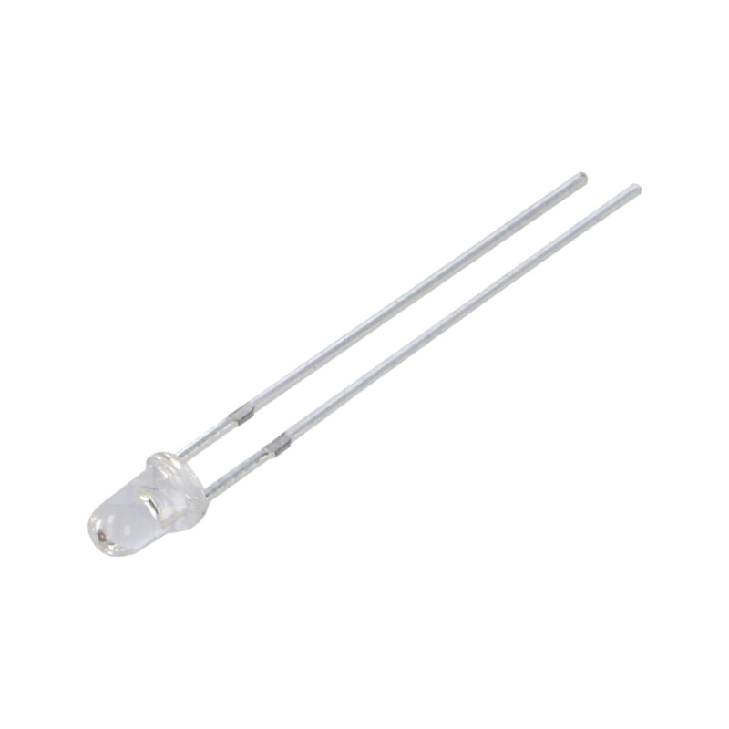 Emiţător IR; 3mm; 800÷810nm; transparent; P opt: 30÷40mW; 15°; THT Emiţător IR; 3mm; 800÷810nm; transparent; P opt: 30÷40mW; 15°; THT