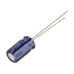 Condensator: electrolitic; THT; 2,2uF; 250VDC; Ø6,3x11,2mm; ±20%