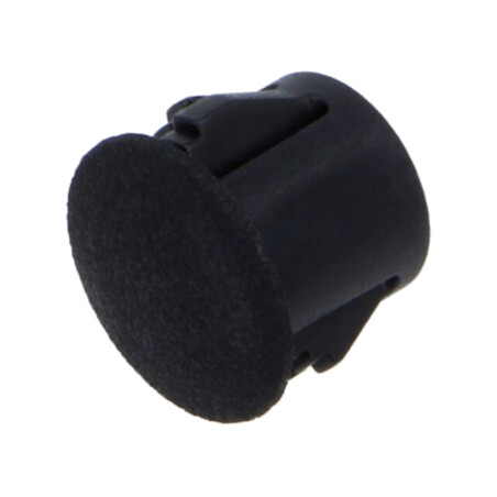 Capac de protecţie; H: 6,4mm; cu împingere,clichet; neagră