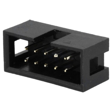 Conector: IDC; soclu; tată; PIN: 10; drept; THT; 2,54mm; 2x5; neagră