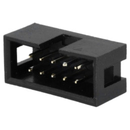 Conector: IDC; soclu; tată; PIN: 10; drept; THT; 2,54mm; 2x5; neagră