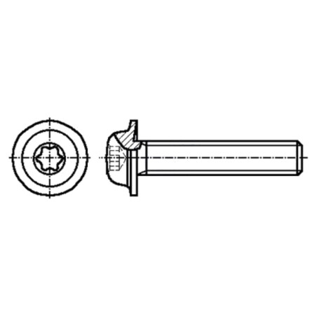 Şurub; cu flanşă; M5x30; 0,8; Cap: buton; Torx®; TX25; oţel; zinc