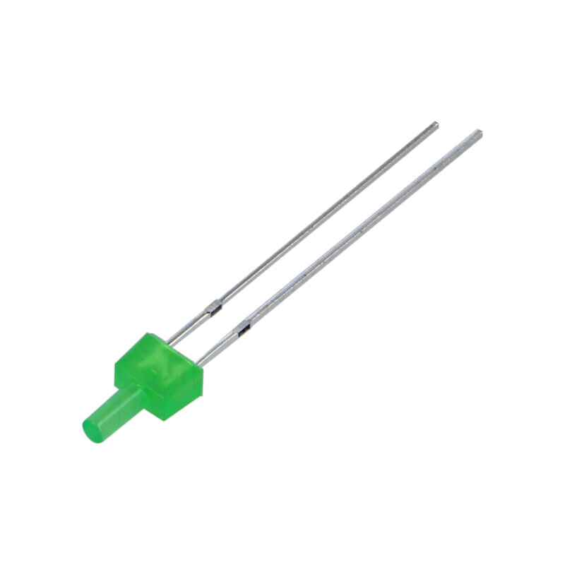 LED; verde; rotund; bipolară; 1120÷1560mcd; 90°; 30mA; 2,9÷3,4VDC LED; verde; rotund; bipolară; 1120÷1560mcd; 90°; 30mA; 2,9÷3,4VDC