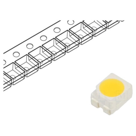 LED; albă; SMD; 3528,PLCC4; 35÷38lm; 5500-6500(typ)-8500K; 120°