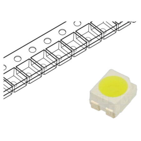 LED; alb rece; SMD; 3528,PLCC4; 32÷35lm; 8500-10000(typ)-18000K