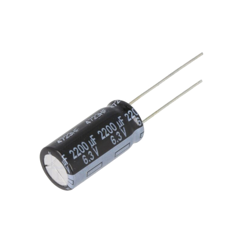 Condensator: electrolitic; low ESR; THT; 2200uF; 6,3VDC; Ø10x20mm Condensator: electrolitic; low ESR; THT; 2200uF; 6,3VDC; Ø10x20mm