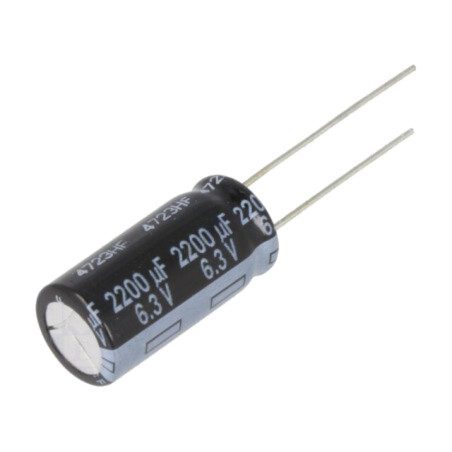 Condensator: electrolitic; low ESR; THT; 2200uF; 6,3VDC; Ø10x20mm