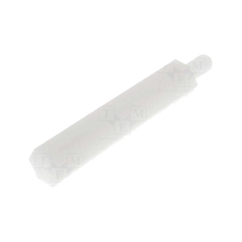 Piuliţă-distanţieră filetată; hexagonală; poliamidă; M3; M3 Piuliţă-distanţieră filetată; hexagonală; poliamidă; M3; M3