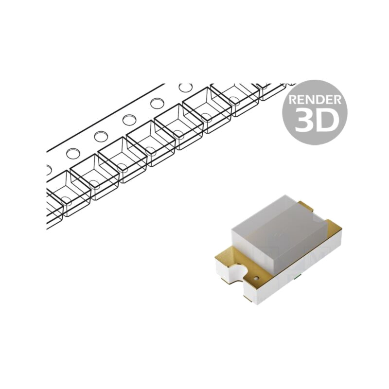 LED; roşie; SMD; 71,5mcd; 2÷2,4VDC; 1,6x0,8x0,6mm; 128°; 20mA LED; roşie; SMD; 71,5mcd; 2÷2,4VDC; 1,6x0,8x0,6mm; 128°; 20mA