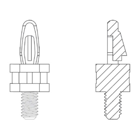 Distanţier PCB; poliamidă 66; Lung: 15,9mm; Diam.orif.mont: 4mm