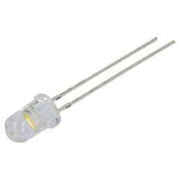 LED; alb cald; 5mm; 8400÷10000mcd; 90°; Parte frontală: convex