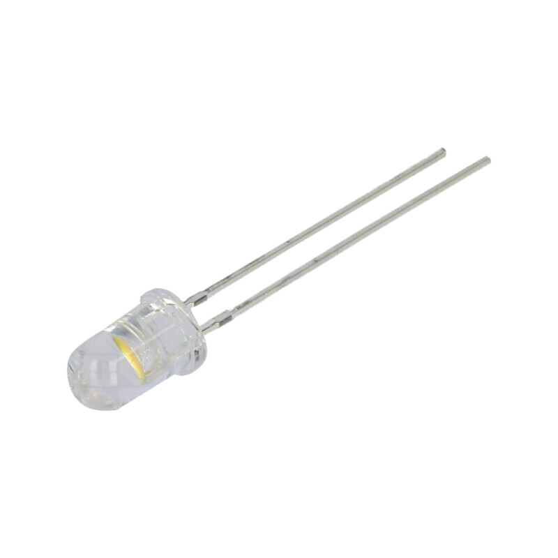LED; alb cald; 5mm; 8400÷10000mcd; 90°; Parte frontală: convex LED; alb cald; 5mm; 8400÷10000mcd; 90°; Parte frontală: convex