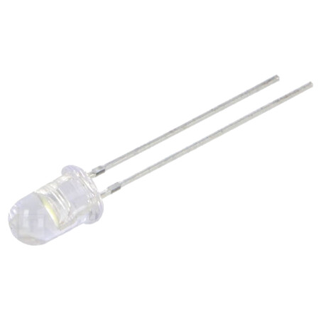 LED; alb rece; 5mm; 8400÷10000mcd; 90°; Parte frontală: convex