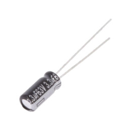 Condensator: electrolitic; THT; 3,3uF; 63VDC; Ø5x11mm; Raster: 2mm