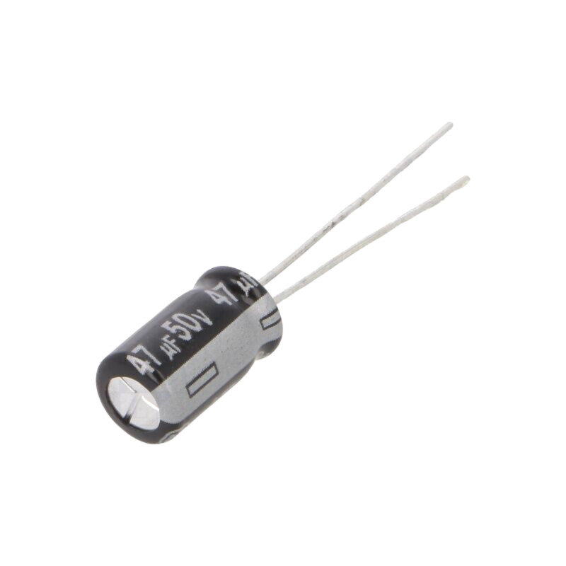Condensator: electrolitic; THT; 47uF; 50VDC; Ø6,3x11,2mm; ±20% Condensator: electrolitic; THT; 47uF; 50VDC; Ø6,3x11,2mm; ±20%