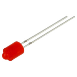 LED; roşie; 3mm; 45mcd; 60°; Parte frontală: plat; Nr.term: 2; 240mW