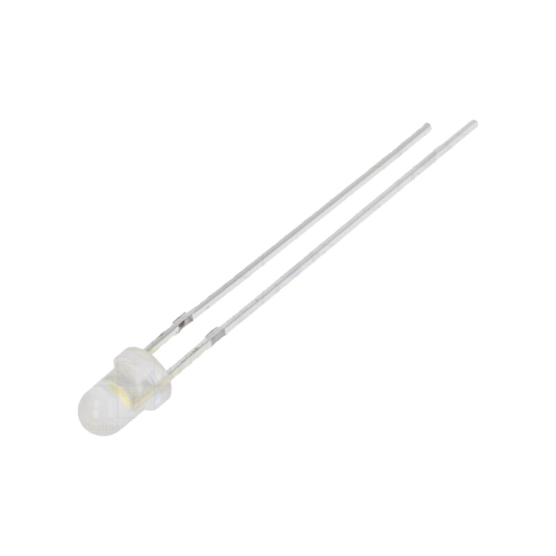 LED; alb cald; 3mm; 8400÷10000mcd; 30°; Parte frontală: convex