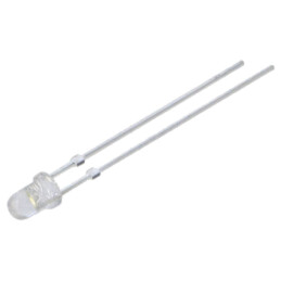 LED; alb cald; 3mm; 18000÷22000mcd; 30°; Parte frontală: convex