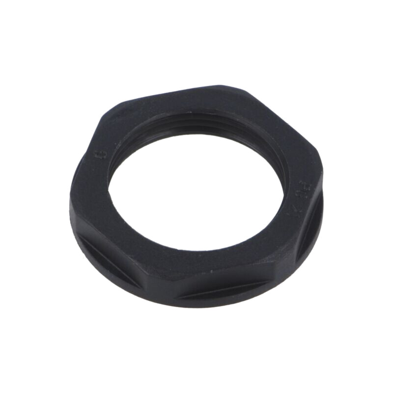 Piuliţă; PG21; poliamidă 6; 36mm; neagră; Filet: PG; cu flanşă Piuliţă; PG21; poliamidă 6; 36mm; neagră; Filet: PG; cu flanşă