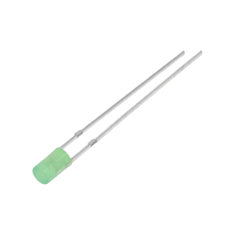 LED; verde; 3mm; 750÷1120mcd; 140°; Parte frontală: plat; Nr.term: 2 LED; verde; 3mm; 750÷1120mcd; 140°; Parte frontală: plat; Nr.term: 2