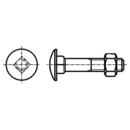 Şurub; M6x65; 1; Cap: buton; pătrată; oţel; zinc; DIN 603; 18mm
