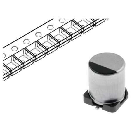 Condensator: electrolitic; low ESR; SMD; 47uF; 16VDC; Ø5x5,8mm