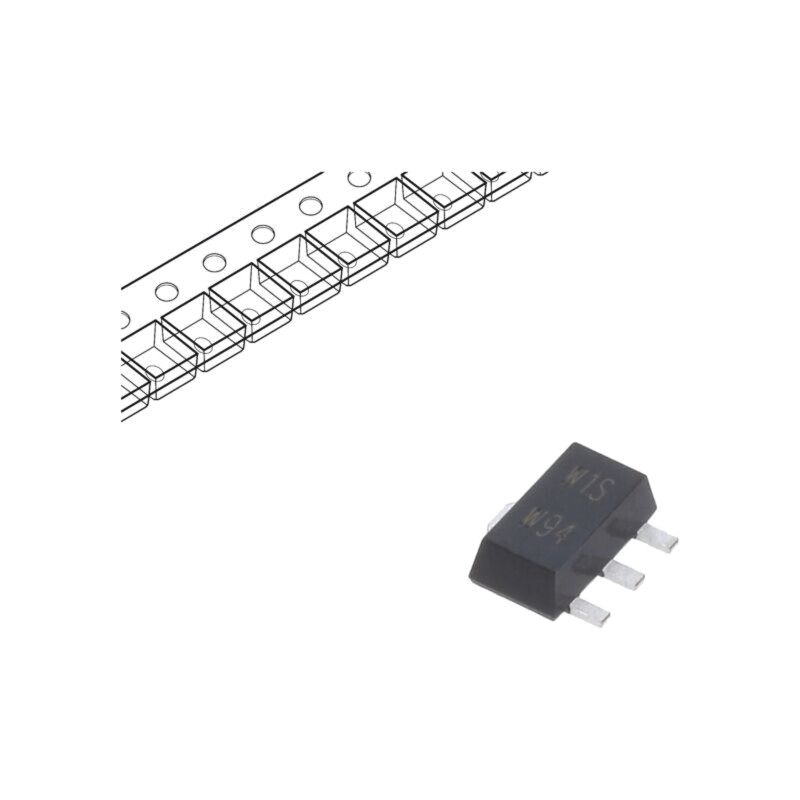 Tranzistor: PNP; bipolar; 30V; 3A; SC62,SOT89 Tranzistor: PNP; bipolar; 30V; 3A; SC62,SOT89