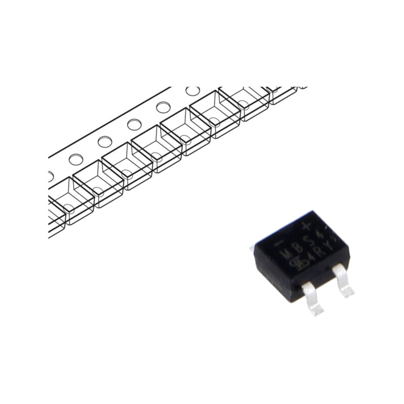 Punte redresoare: monofazat; Urmax: 400V; If: 0,8A; Ifsm: 35A; SMT