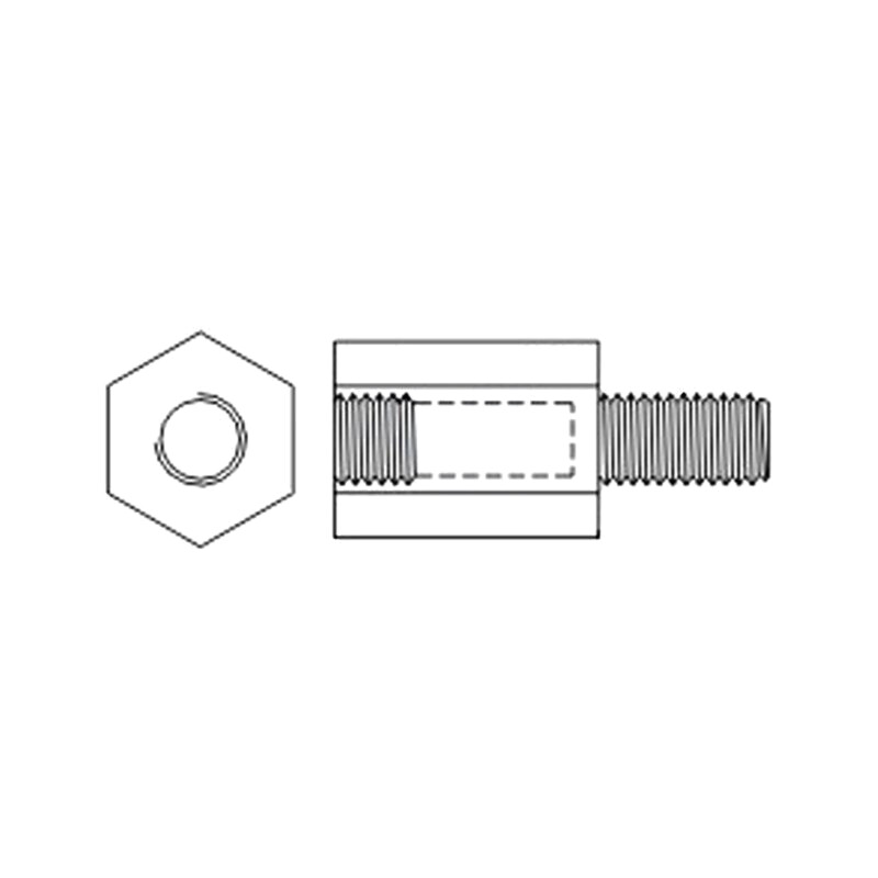 Piuliţă-distanţieră filetată; 5mm; Filet int: M2,5; hexagonală Piuliţă-distanţieră filetată; 5mm; Filet int: M2,5; hexagonală