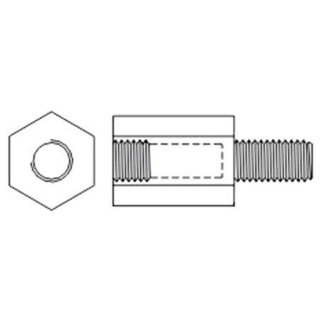 Piuliţă-distanţieră filetată; 5mm; Filet int: M2,5; hexagonală