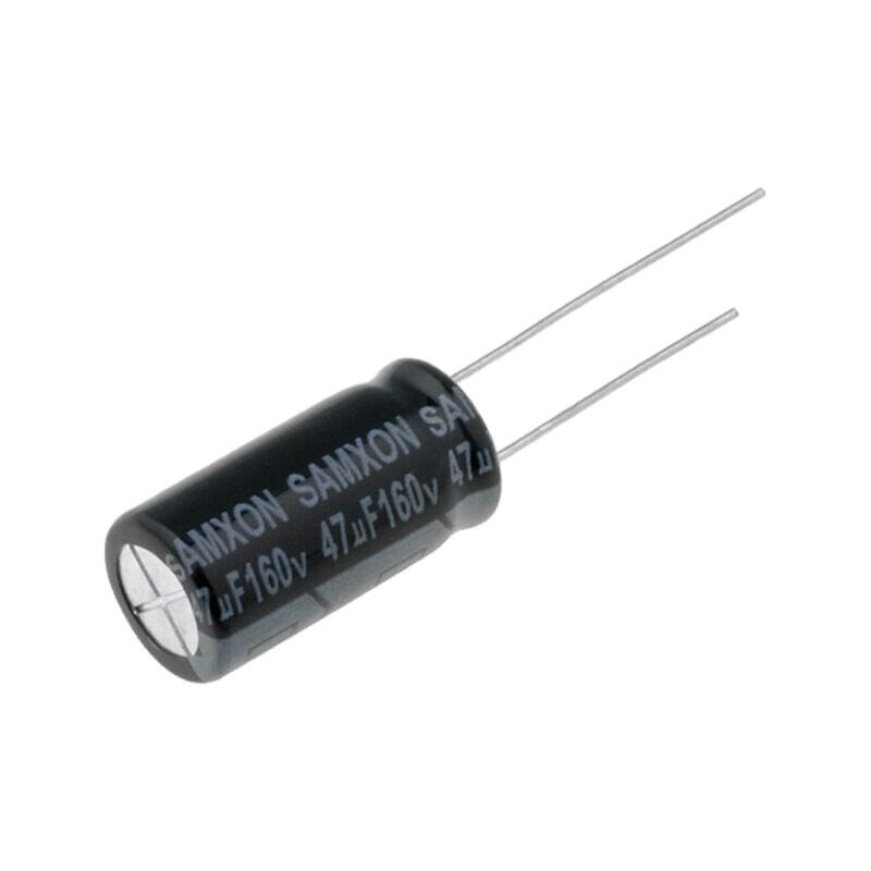 Condensator: electrolitic; THT; 47uF; 160VDC; Ø10x20mm; Raster: 5mm Condensator: electrolitic; THT; 47uF; 160VDC; Ø10x20mm; Raster: 5mm