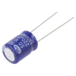 Condensator: electrolitic; THT; 220uF; 50VDC; Ø10x12,5mm; ±20%
