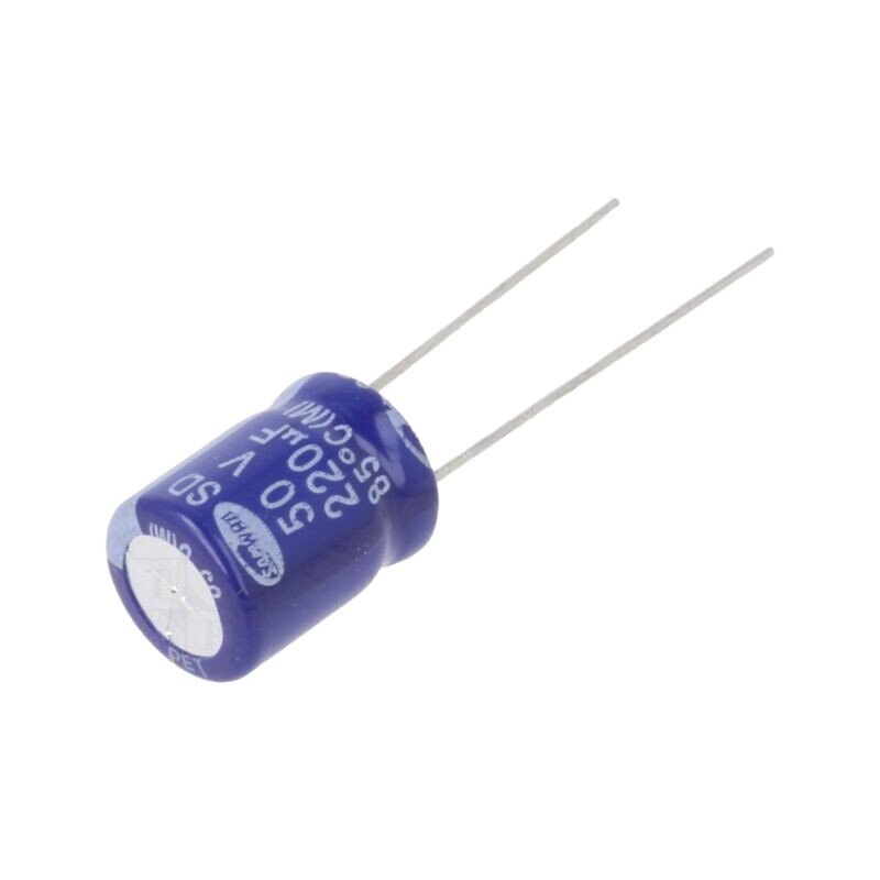 Condensator: electrolitic; THT; 220uF; 50VDC; Ø10x12,5mm; ±20% Condensator: electrolitic; THT; 220uF; 50VDC; Ø10x12,5mm; ±20%