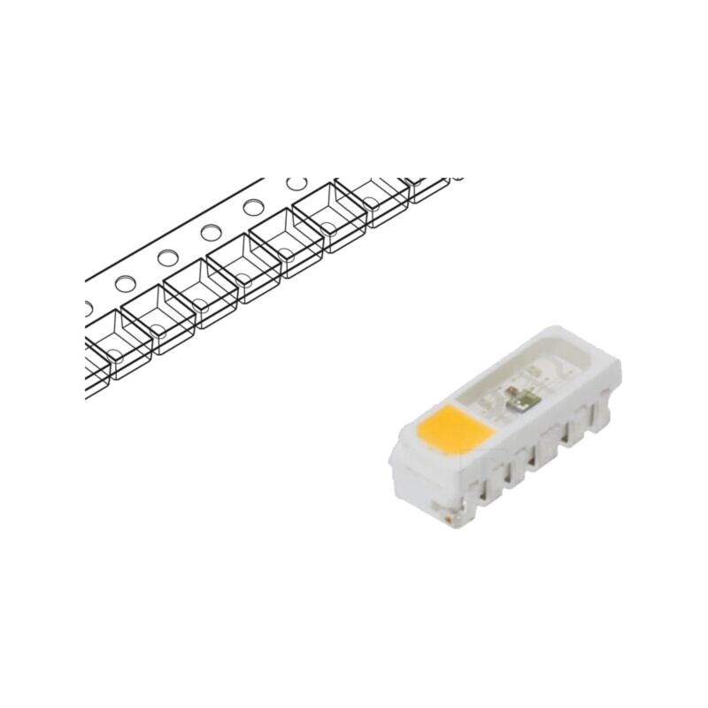 Programabilă LED; RGBW; SMD; 3,5÷7,5VDC; 5x1,8x1,6mm; 120°; 12mA